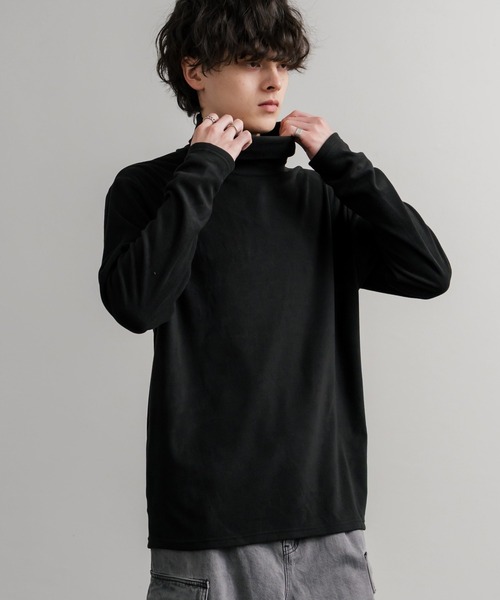 Rocky Monroe（ロッキーモンロー）の「ストレッチフリースタートルネック長袖Tシャツ（Tシャツ/カットソー・メンズ・チャコール/ネイビー/オフホワイト/ブラック/ワイン/カーキ・M/L/LL）」の13枚目の写真