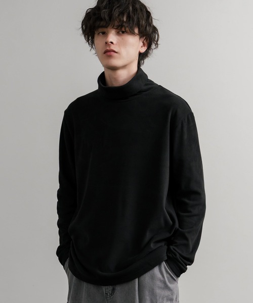 Rocky Monroe（ロッキーモンロー）の「ストレッチフリースタートルネック長袖Tシャツ（Tシャツ/カットソー・メンズ・チャコール/ネイビー/オフホワイト/ブラック/ワイン/カーキ・M/L/LL）」の14枚目の写真