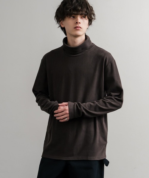Rocky Monroe（ロッキーモンロー）の「ストレッチフリースタートルネック長袖Tシャツ（Tシャツ/カットソー・メンズ・チャコール/ネイビー/オフホワイト/ブラック/ワイン/カーキ・M/L/LL）」の18枚目の写真