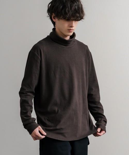 Rocky Monroe（ロッキーモンロー）の「ストレッチフリースタートルネック長袖Tシャツ（Tシャツ/カットソー・メンズ・チャコール/ネイビー/オフホワイト/ブラック/ワイン/カーキ・M/L/LL）」の19枚目の写真