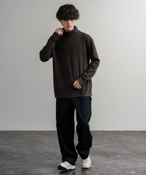 Rocky Monroe（ロッキーモンロー）の「ストレッチフリースタートルネック長袖Tシャツ（Tシャツ/カットソー・メンズ・チャコール/ネイビー/オフホワイト/ブラック/ワイン/カーキ・M/L/LL）」の20枚目の写真