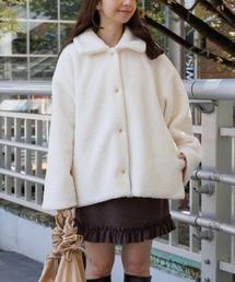 flower | ツーウェイボアコート(ステンカラーコート)