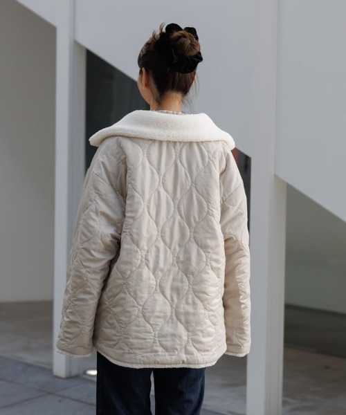 flower（フラワー）の「ツーウェイボアコート（ステンカラーコート・レディース・ミント/アイボリー・FREE）」の3枚目の写真