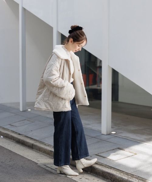 flower（フラワー）の「ツーウェイボアコート（ステンカラーコート・レディース・ミント/アイボリー・FREE）」の5枚目の写真