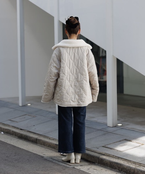 flower（フラワー）の「ツーウェイボアコート（ステンカラーコート・レディース・ミント/アイボリー・FREE）」の6枚目の写真