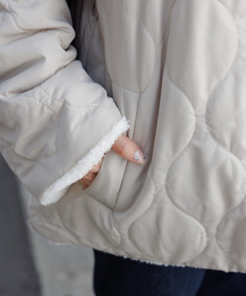 flower（フラワー）の「ツーウェイボアコート（ステンカラーコート・レディース・ミント/アイボリー・FREE）」の8枚目の写真