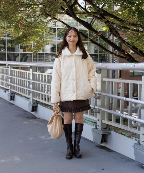 flower（フラワー）の「ツーウェイボアコート（ステンカラーコート・レディース・ミント/アイボリー・FREE）」の19枚目の写真