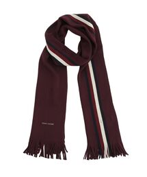 赤色 ロゴ刺繍 マフラー フリンジ付き SINGLE ORB DOUBLE マフラー(ブルー)（メンズ）（1244952017