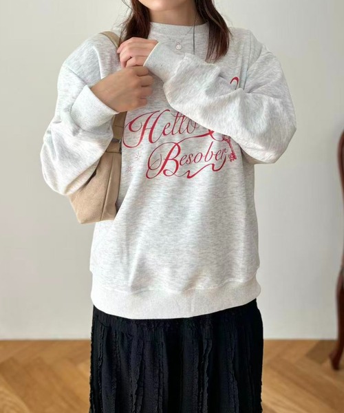 mebole(メボレ)の「Ribbon Script Sweat(スウェット・レディース・ライトグレー・FREE)」の12枚目の写真