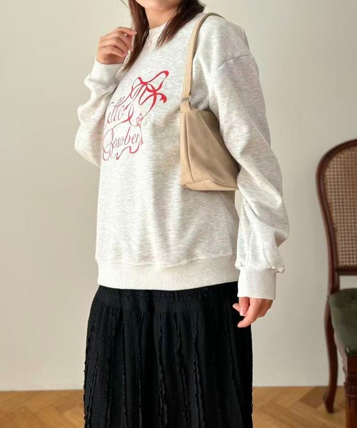 mebole(メボレ)の「Ribbon Script Sweat(スウェット・レディース・ライトグレー・FREE)」の5枚目の写真