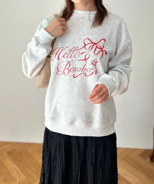 mebole(メボレ)の「Ribbon Script Sweat(スウェット・レディース・ライトグレー・FREE)」の11枚目の写真