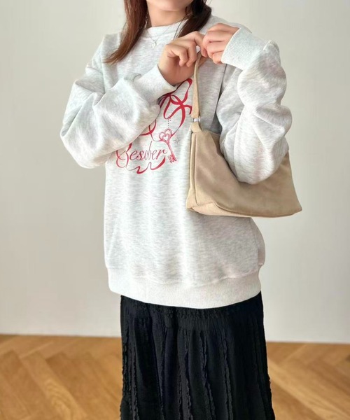 mebole(メボレ)の「Ribbon Script Sweat(スウェット・レディース・ライトグレー・FREE)」の8枚目の写真