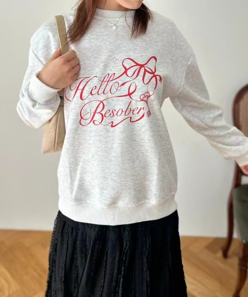 mebole(メボレ)の「Ribbon Script Sweat(スウェット・レディース・ライトグレー・FREE)」の13枚目の写真