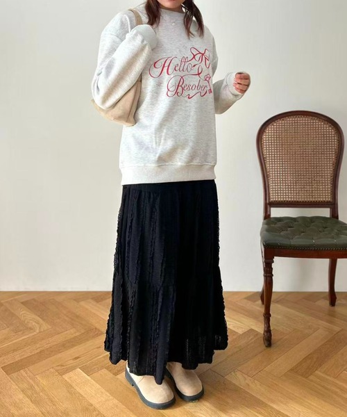 mebole(メボレ)の「Ribbon Script Sweat(スウェット・レディース・ライトグレー・FREE)」の18枚目の写真