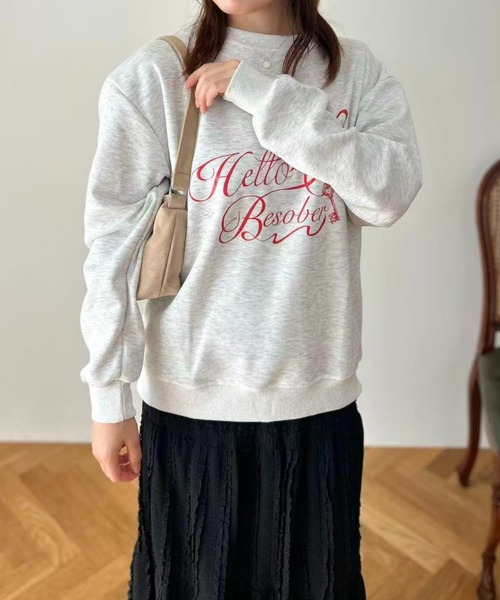 mebole(メボレ)の「Ribbon Script Sweat(スウェット・レディース・ライトグレー・FREE)」の10枚目の写真