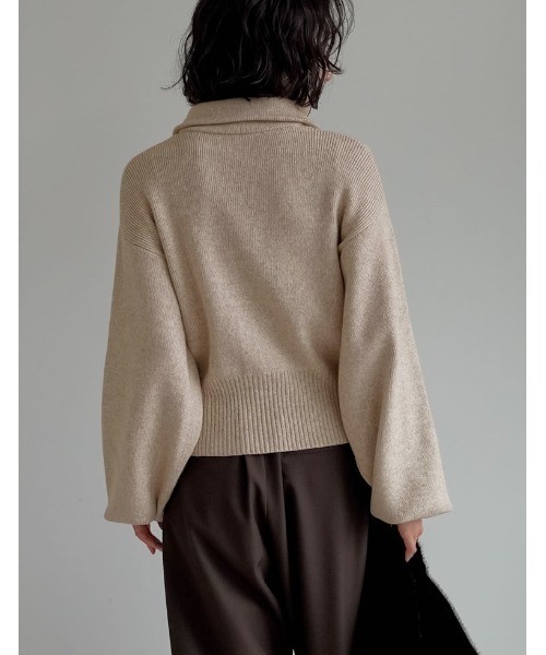 Re:EDIT（リエディ）の「[2025AW COLLECTION]ミックスニットハイネックカーディガン（ニット/セーター・レディース・チャコール/ブラウン/ベージュ・FREE）」の10枚目の写真