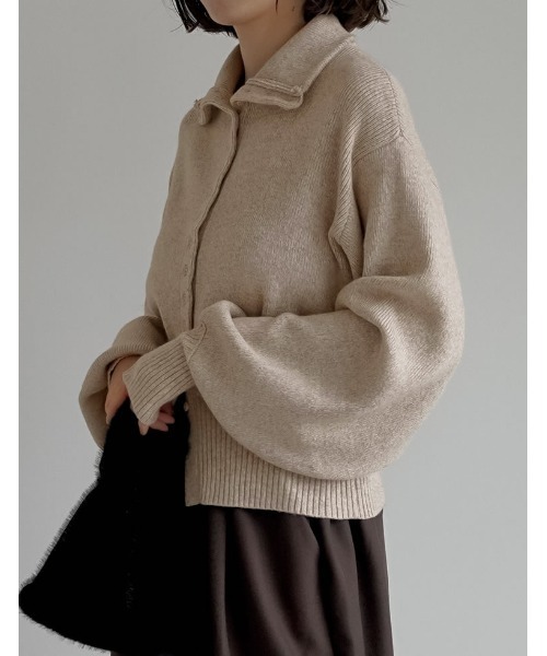 Re:EDIT（リエディ）の「[2025AW COLLECTION]ミックスニットハイネックカーディガン（ニット/セーター・レディース・チャコール/ブラウン/ベージュ・FREE）」の11枚目の写真