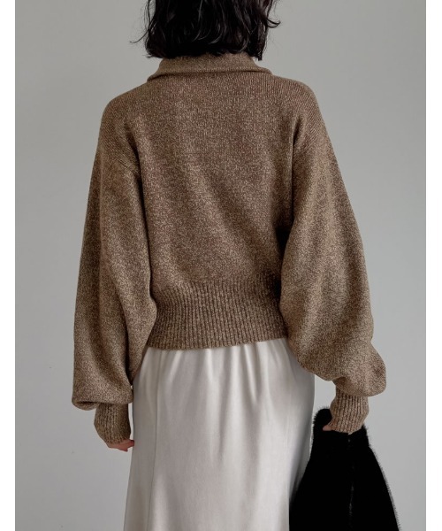 Re:EDIT（リエディ）の「[2025AW COLLECTION]ミックスニットハイネックカーディガン（ニット/セーター・レディース・チャコール/ブラウン/ベージュ・FREE）」の15枚目の写真