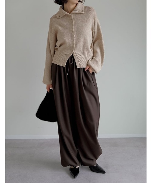 Re:EDIT（リエディ）の「[2025AW COLLECTION]ミックスニットハイネックカーディガン（ニット/セーター・レディース・チャコール/ブラウン/ベージュ・FREE）」の8枚目の写真