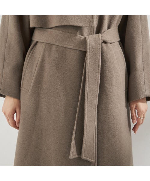 セール】スタンドカラーアシンメトリーコート（チェスターコート
