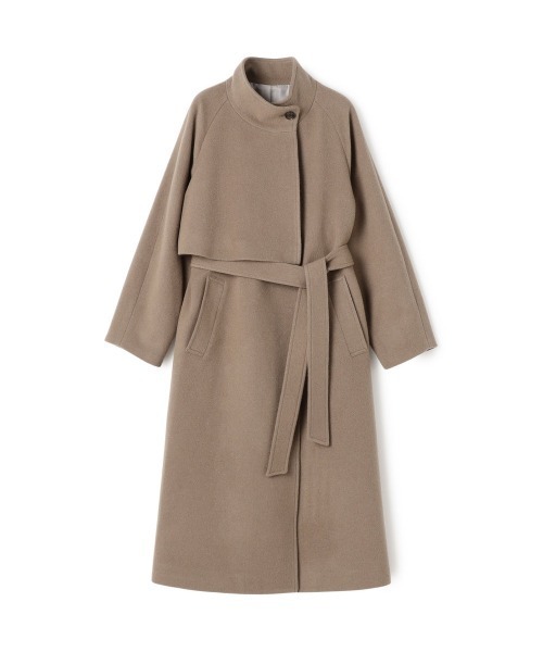 セール】スタンドカラーアシンメトリーコート（チェスターコート