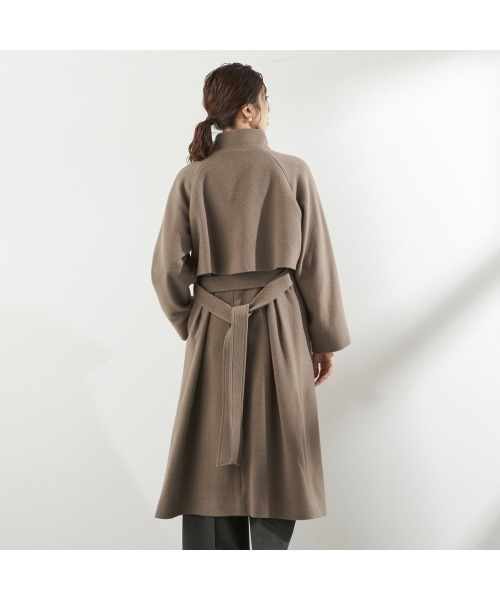 セール】スタンドカラーアシンメトリーコート（チェスターコート