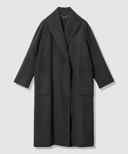 カシミヤ混リバーショールコート（ステンカラーコート）｜allureville