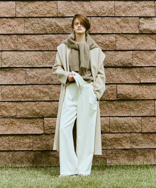 カシミヤ混リバーショールコート（ステンカラーコート）｜allureville