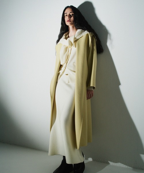 カシミヤ混リバーショールコート（ステンカラーコート）｜allureville