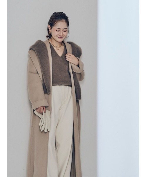 セール】カシミヤ混リバーショールコート（ステンカラーコート