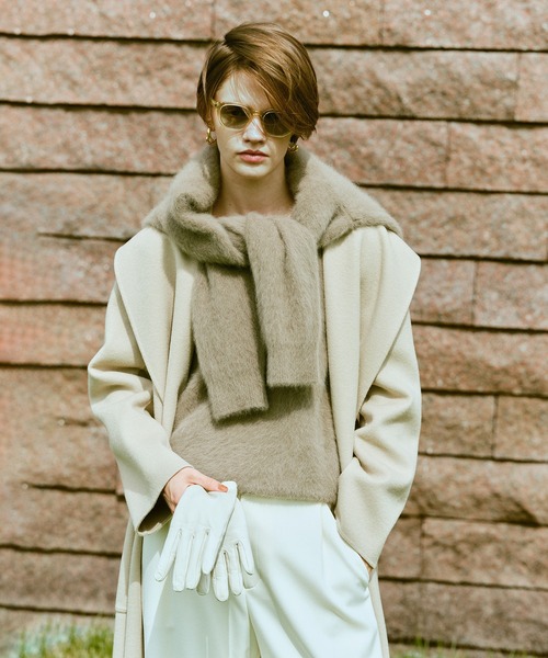 セール】カシミヤ混リバーショールコート（ステンカラーコート