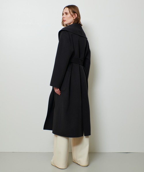 カシミヤ混リバーショールコート（ステンカラーコート）｜allureville