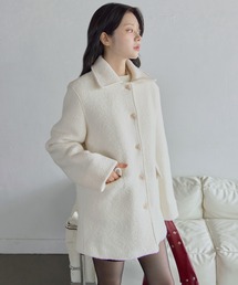 UNE MANSION(ユヌマンション)の【2025FW新作アイテム】インナーキルティングペディンラブリーウールミディハーフコート(その他アウター)