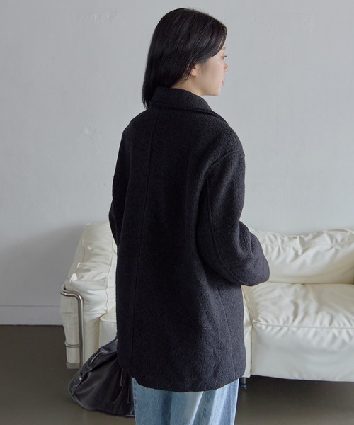 UNE MANSION(ユヌマンション)の「インナーキルティングペディンラブリーウールミディハーフコート(ダウンジャケット/コート・レディース・ブラック/アイボリー・FREE)」の12枚目の写真