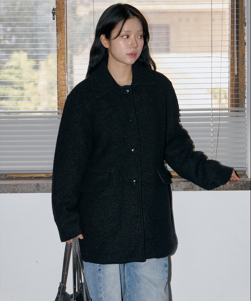 UNE MANSION(ユヌマンション)の「インナーキルティングペディンラブリーウールミディハーフコート(ダウンジャケット/コート・レディース・ブラック/アイボリー・FREE)」の17枚目の写真