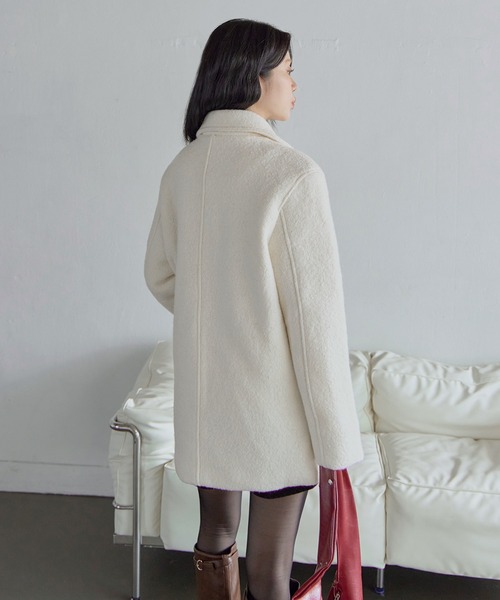 インナーキルティングペディンラブリーウールミディハーフコート