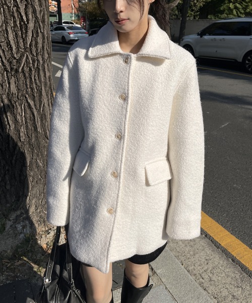 une mansion インナーキルティングペディンウールミディハーフコート インナーキルティングペディンラブリーウールミディハーフコート