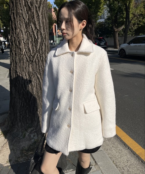 une mansion インナーキルティングペディンウールミディハーフコート インナーキルティングペディンラブリーウールミディハーフコート