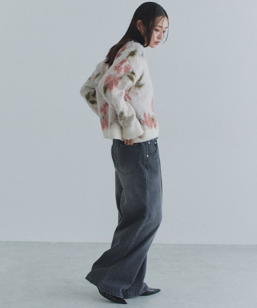 ECLAM(クラム)の「2way花柄シャギーニットカーディガン(カーディガン/ボレロ・レディース・アイボリー/グレー系その他2・M/L)」の20枚目の写真