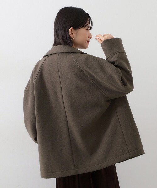 THE SHOP TK (ザ ショップ ティーケー )の「柔らかで大人上品 ジャージメルトンPコート(ピーコート・レディース・スミクロ/ブラウン系その他・13/12)」の8枚目の写真