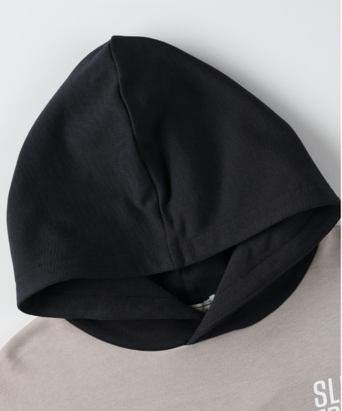 Right-on（ライトオン）の「【Refurbish】配色スウェットパーカー (配色/バイカラー/ロゴ/スウェット/フード/ポケット/カジュアル/デイリー/重ね着/キッズ)（パーカー・キッズ・ブラック/ベージュ・110/120/130/150/160/140）」の8枚目の写真