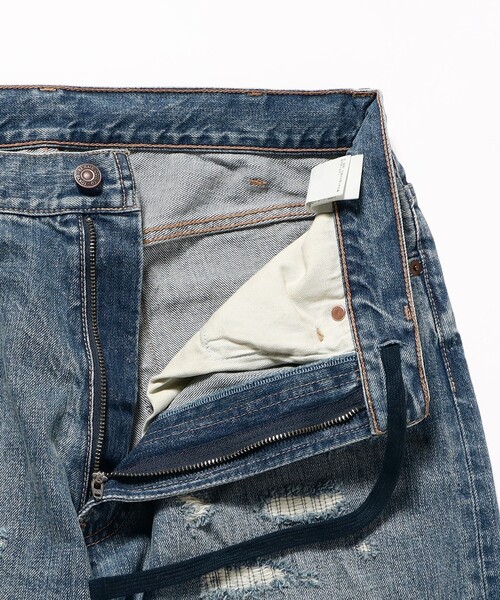 BEAMS(ビームス)の「フェード ダメージ デニムパンツ 【ワイドストレートフィット】(デニムパンツ・メンズ・グレー/インディゴブルー・S/M/L/XL)」の5枚目の写真