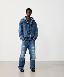 BEAMS | フェード ダメージ デニムパンツ 【ワイドストレートフィット】(デニムパンツ)