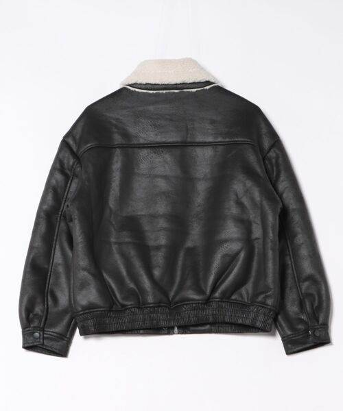 セール】ボア襟フェイクレザージャケット（ライダースジャケット