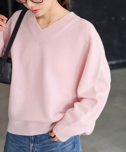 ラグランスリーブ Vネックプルオーバー（ニット/セーター）｜FRAMeWORK