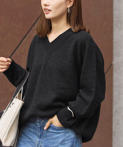 ラグランスリーブ Vネックプルオーバー（ニット/セーター）｜FRAMeWORK