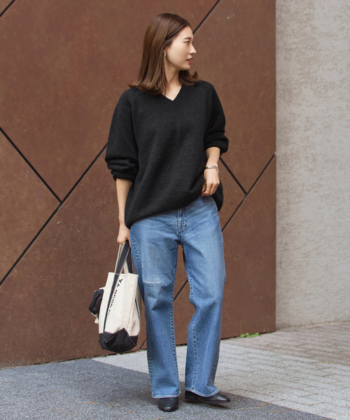 ラグランスリーブVネックプルオーバー セール】ラグランスリーブ Vネックプルオーバー（ニット/セーター