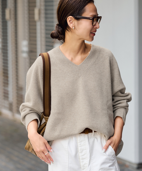 ラグランスリーブ Vネックプルオーバー（ニット/セーター）｜FRAMeWORK