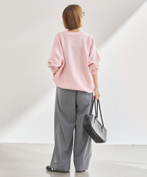 セール】ラグランスリーブ Vネックプルオーバー（ニット/セーター