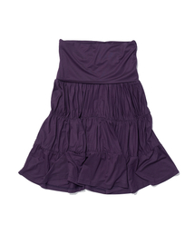 PARTIMENTO WOMEN（パルティメントウィメン）の「PWCジャージシャーリングティアードミディスカート_ミッドナイトプラム（スカート）」